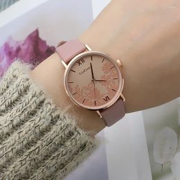 Wristwatches Sdotter Luxury Watch For Women Simple Dress Ladies Quartz Leather Wristwatch GOGOEY Elegant Flower Female Clock Dropship Reloj