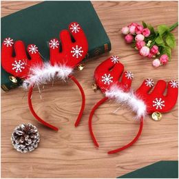 Christmas Decorations Party Decoration Cosplay Elk Antlers Headband Santa Claus Adt Children Reindeer Ornaments Drop Delivery Home G Dhphs