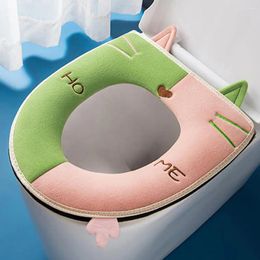 Toilet Seat Covers Plush Handle Universal Winter Warm Trendy Comfortable Cushion With Cover