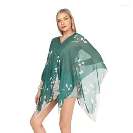 Scarves Summer Scarf Shawl For Women Lightweight Imitation Silk Sun Protection Elegant Bikini Cover Up Chiffon Beach Wraps