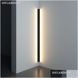 Wall Lamp Modern Corner Led Minimalist Indoor Light Fixture Sconces Stair 100Cm 150Cm Bedroom Bedside Home Hallway Drop Delivery Garde Otlki