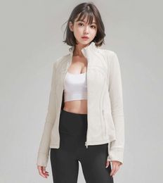 LL-055 Women Slim Fit Full Zip Athletic Define Sports Jacket Long Sleeve with Pockets and Thumbholes Lightweight Running Track Gym Yoga Pullover