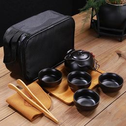 Teaware Sets Customize Chinese Tea Set Ceramic Portable Teapot Outdoor Travel Gaiwan Cups Of Ceremony Teacup Fine Gift