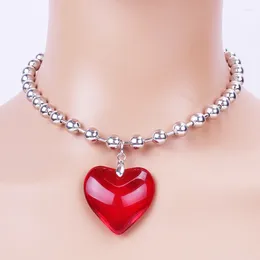 Chains Peach Heart Necklace Fresh Lady Personality Ins Niche Design Fashion Retro Love