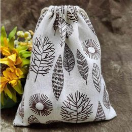 Coffee Tree Linen Drawstring Bags 8x10cm 9x12cm 10x15cm 13x17cm pack of 50 Eyelash Makeup Jewellery Gift Pouches184C