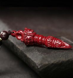 Cinnabar Demon Subduing Vajra Pestle Necklace Pendant Mythical Animals Talisman Men039s Jewelry Women039s Jewelry2186829
