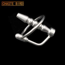 New Chaste Bird Male Stainless Steel Urethra Catheter with 2 size Penis Ring Urinary Plug Sexy Toy Urethra Stimulate Dilator A075