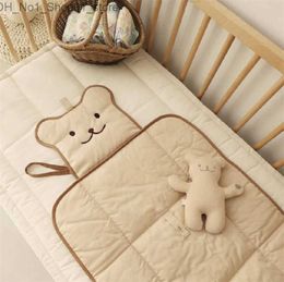 Changing Pads Covers Korean Bear Baby Diaper Pad Foldable Portable Waterproof Diaper Bag Infant Changing Pad 50x70cm Q231202