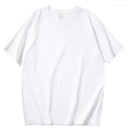 Men's T Shirts Cotton Heavy Solid Colour Short Sleeve White T-shirt Impervious Half For Men And Women