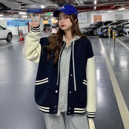 Women's Hoodies Autumn Winter Fashion Bomber Jackets For Women Streetwear Baseball Uniform Oversized Coat And Coats Loose Student