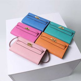 Kailys Designer New leather wallet women's long palm print handbag one shoulder diagonal cell phone bag gold buckle