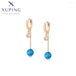 Stud Earrings Xuping Jewellery Arrival Women Simple Crystal Dorp Earring With Gold Colour X000655346