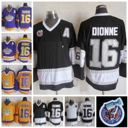 2022 Ed Jerseys Vintage Marcel A Dionne Th CCM Classic Patch Black White Yellow Ice Hockey Jersey