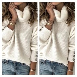 Women's Sweaters Cross border autumn and winter European American foreign trade women's sweaters high necked knitwear tops 231201