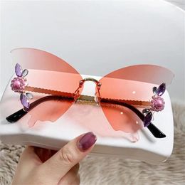 Sunglasses Frameless Durable Apparel Accessories Glasses Eyewear Butterfly Simple And Versatile Uv400