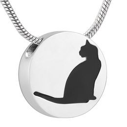 IJD10735 My Loving Cat Laser Round Cremation Jewellery Hold Animal Ashes Keepsake Jewellery Stainless Steel Cremation Pendant for Pets263B