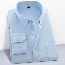 Men's Casual Shirts High Quality Oxford Fabric Pure Cotton Shirt Comfortable Slim Fitting Button Collar Business Top