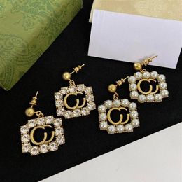 Designer Letter Earring Stud For Women Fashion Earrings Diamonds Gold Earrings Luxury Jewellery Mens Hoop Earring Studs 2208041D265d