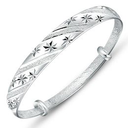 925 sterling silver items Jewellery bracelets bangle vintage sliding meteor shower Vera maple leaf shaped charms294h