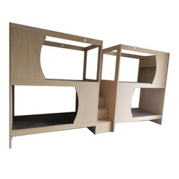 Procesamiento de camas superiores e inferiores de madera maciza para niños y madres, camas altas y bajas de doble capa.