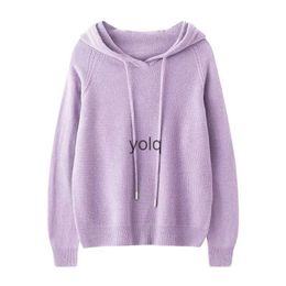 Women's Sweaters Pullover Hoodie 2023 Winter Women Cloing 100% Wool O-ne Ladies Long Sleeve Soft Knitwearsyolq