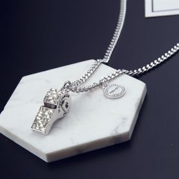 New trend Korean diamond whistle pendant sweater chain whistle necklace female Jewellery temperament fashion Jewellery long necklace217j