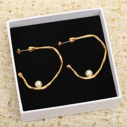 Stud Earrings Brand Vintage Pearl Earring For Women Luxury Jewellery Designer Eardrop Fashion Lady Party Irregularity