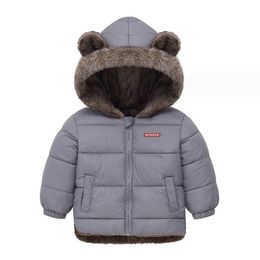 New Winter Baby Girls Boys Clothes Fashion Fleece Kids Warm Snowsuit 1-4Y Baby Hooded Jacket Children Down Coat Outerwear