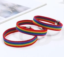 Charm Bracelets 12pcs/lots Spanish Flag Colour Magnet Buckle Wristband Sports Fabric Nylon Cord Chain Woven Braclet Openable Bracelet