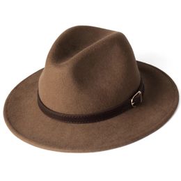 Wide Brim Hats Bucket Hats FURTALK 100% Australia Wool Fedora Hat Women Men Hat Ladies Fedoras Wide Brim Jazz Felt Hat Vintage Bucket Panama Winter Cap 231130