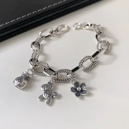 Charm Bracelets Trendy Little Horse & Flower Wallet Thai Silver Ladies Jewellery Gifts For Women Year