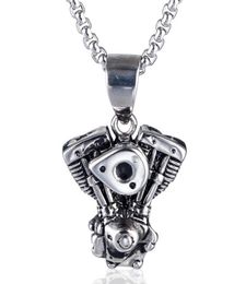 Engine Motorcycle Biker Necklace Personalised Punk Hip Hop Pendant Necklaces For Men And Women Stainless Steel Chain7050057