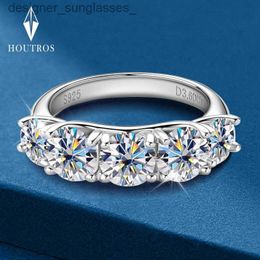 Band Rings 5 Stones 3.6CT All Moissanite Rings for Women 18k Plated 925 Sterling Sliver Wedding Band Sparkling Diamonds Fine Jewellery GRAL231201