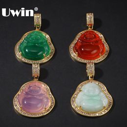 UWIN Buddha Pendant Necklaces For Women Gold Silver Color Colored Gem Necklace Fashion Jewelry New Style Drop 0927266a