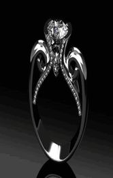 Sparkling Luxury Jewellery 925 Sterling Silver Round Cut White Topaz CZ Mozan Diamond Gemstones Women Wedding Crown Band Ring Gift F2386893