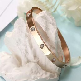 New style silver rose 18k gold 316L stainless steel screw bangle bracelet with screwdriver and original dust bag screws never lose289H
