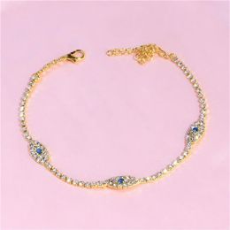 European and American Fashion Trend Golden Color Anklet Demon Eyes Simple Personality Geometric Sexy Retro Gift254d