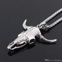 silver bull head pendant stainless steel Jewellery Cow head Necklaces for Men Jewellery MP96239p