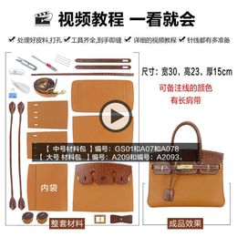 H Luxury Handle Purse Soft Leather Crossbody Bags Genuine leather bag 30cm homemade handmade diy material for mother color Have Real Logo 5DXB