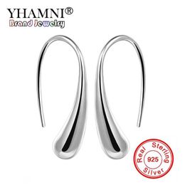 YHAMNI Real 100% 925 Sterling Silver Earrings For Women With 925 Stamp Silver Stud Earring Anti-allergic Fashion Jewelry E004245N
