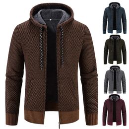 Men's Jackets Male Knitted Casual Jackets with Hood Men's Sweater Coat Y2K Hoodies Korean Streetwear Baseball Jumpers Jersey Top Clothing 231202