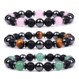 Strand 10pcs Chakra Stone Beaded Healing Energy Yoga Bracelet For Men Women Pink Crystal Green Aventurine White Jewellery Gifts