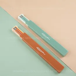 Chopsticks Portable Cutlery Folding Design Set Orange Bar Supplies Non-slip Plating Alloy