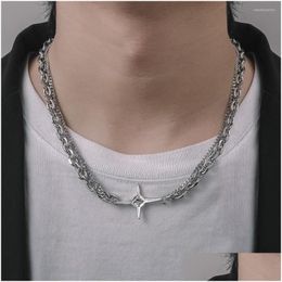 Pendant Necklaces Pendant Necklaces Trend Mtilayer Cross Star Zircon Necklace Women Men Stainless Steel Jewelry Kpop Teenagers Doji Co Dhzpl