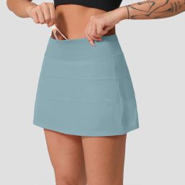 Women Plated High Waist Yoga Shorts With Skirts Attached For Golf Tennis Workout Gym Clothes Sportswear