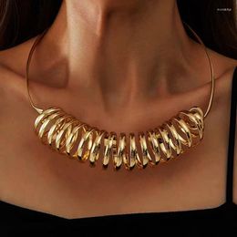 Chains Golden Torques Collar Chokers Necklaces For Women Metallic Chunky Maxi Punk Statement Jewellery Accessories