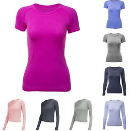 swiftlys tech yoga womens sports t shirts wear ladies long-sleeved T-shirts moisture wicking knit high elastic fitness fashion tees 235