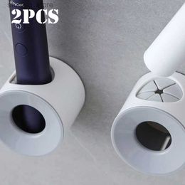 Toothbrush Holders 2pcs Toothbrush Holder Bathroom Electric Toothbrush Holder Wall Mounted for Shower Space-Saving Bathroom Storage Organiser Caddy Q231202