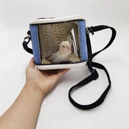 Bird Cages Super Portable Pet Bird Cage Parrot Travel Bag Breathable Lightweight Hamster Squirrel For Small Animals Pet Accessories 231201