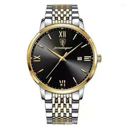 Wristwatches Men Watches Automatic Date Display Waterproof Steel Band Boutique Spiral Crown Luxury Fashion Business Quartz